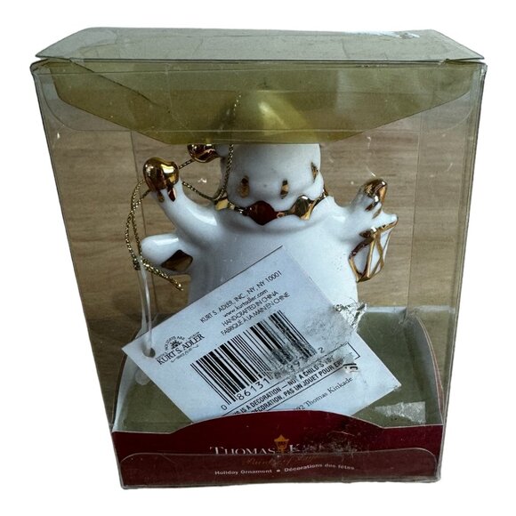 Thomas Kinkade-Painter Of Light -Kurt Adler Porcelain Snowman Ornament-Detailed - Picture 2 of 2